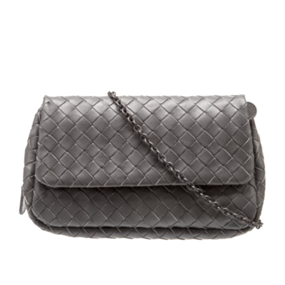 Bottega Veneta Intrecciato crossbody chain bag grey lambskin New with Tag